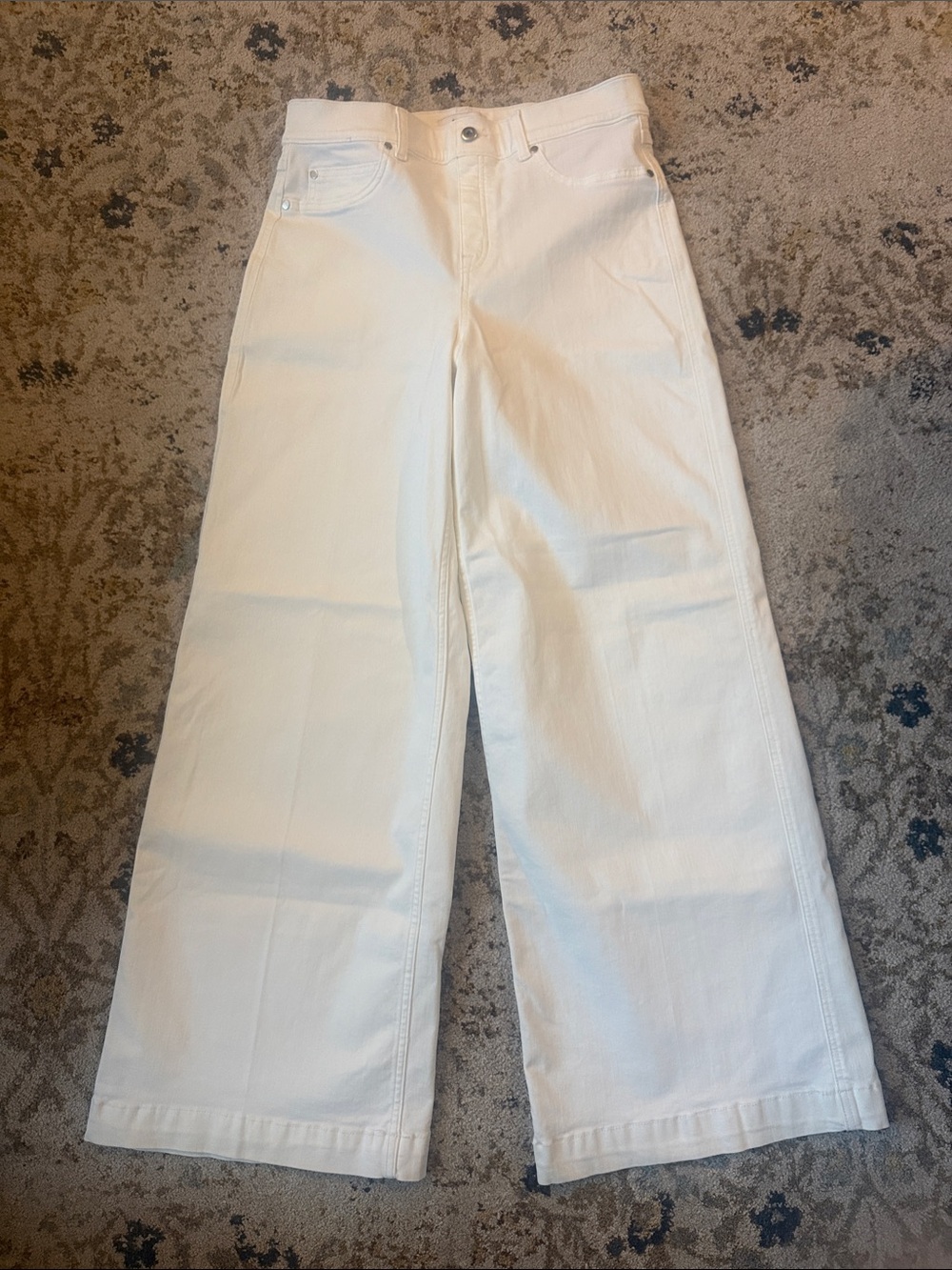 NWT Spanx Wide-Leg White Jeans Large size